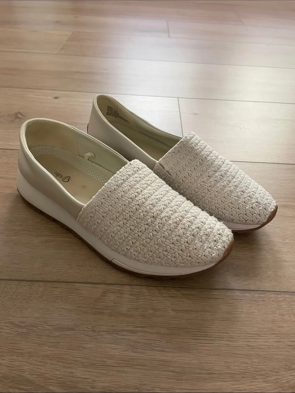 BareTraps 9.5 Women's Cream Woven Slip-On Loafers - Picture 2 of 11
